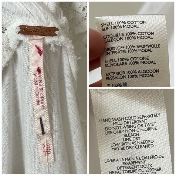 Free People White Lace midi dress Small - Picture 8 of 8